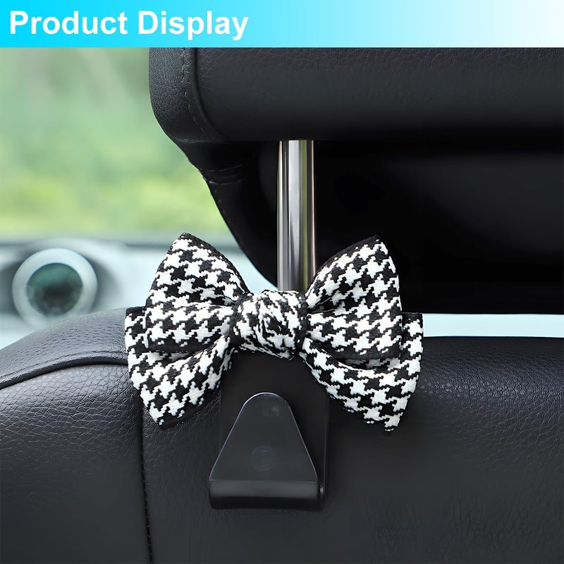 Mandark 2PCS Car Seat Headrest Hooks, Cute Bow Vehicle Hooks for Purses and Bags, Automotive Purse Hook Hanger Interior Decoration Accessories, Universal for SUV, Sedan, Truck (Black/Small) - Image 3